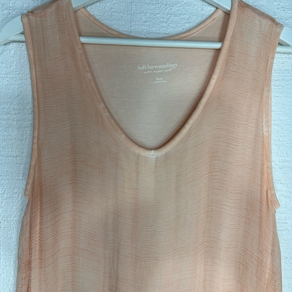 Soft Surroundings silk tunic dress peach size S - Picture 3 of 10